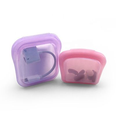 Reusable Leakproof Clear Silicone Food Bag Durability Dishwasher Safe 50ML/80ML