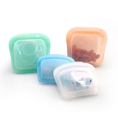 Reusable Leakproof Clear Silicone Food Bag Durability Dishwasher Safe 50ML/80ML