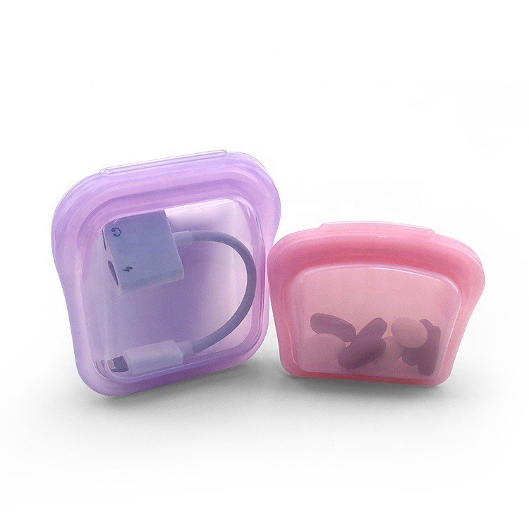 Reusable Leakproof Clear Silicone Food Bag Durability Dishwasher Safe 50ML/80ML