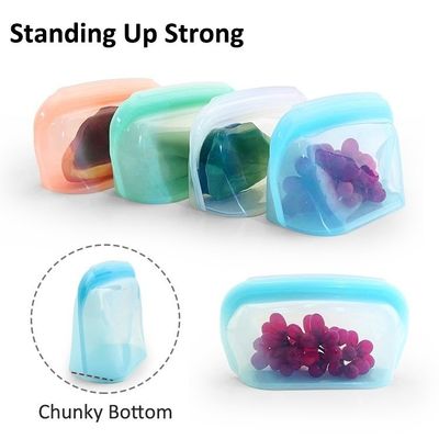 100% de qualité alimentaire Platine Silicone LFGB Durabilité Sac à aliments en silicone imperméable pour le stockage au congélateur
