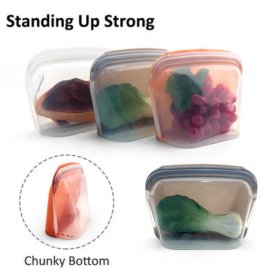Stockage des aliments Fermeture à glissière Sacs alimentaires en silicone 1300 ml réutilisables Eco-friendly